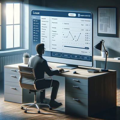 DALL·E 2024-02-19 13.03.55 - Design an image that highlights simplicity in user experience for a Lease Abstraction software tool, focusing on the convenience it brings to the user
