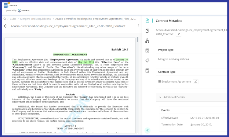 mergers and acquisitions metadata